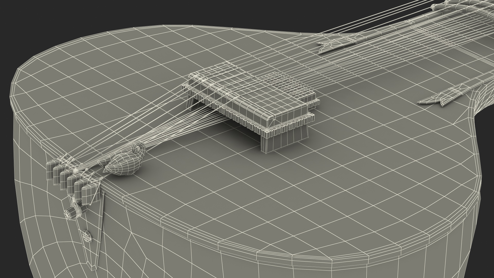 3D Sitar Indian Classical Musical Instrument