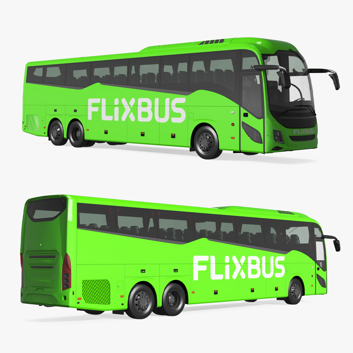 Coach Tour Bus 3D model preview