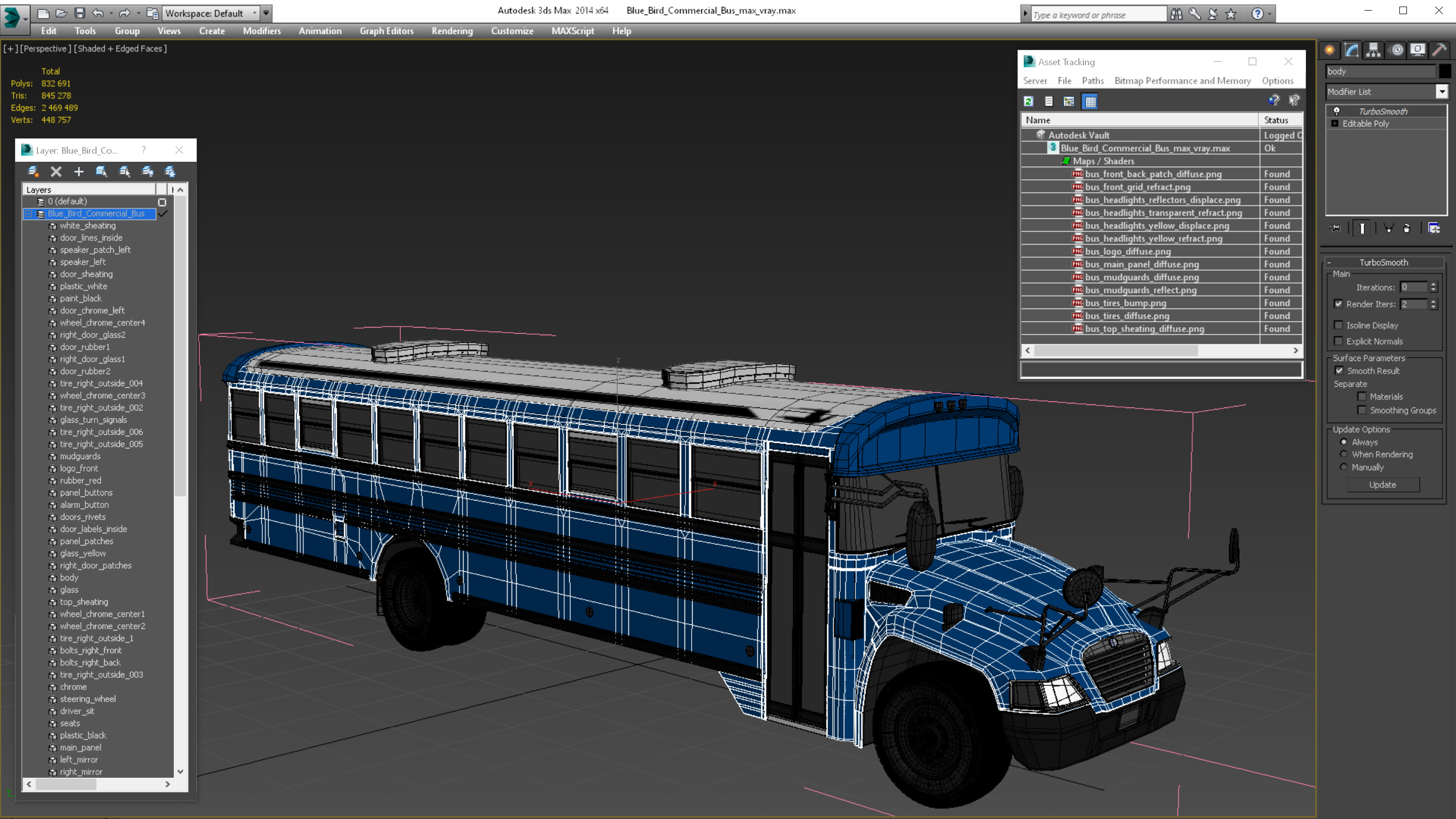 Blue Bird Commercial Bus 3D model