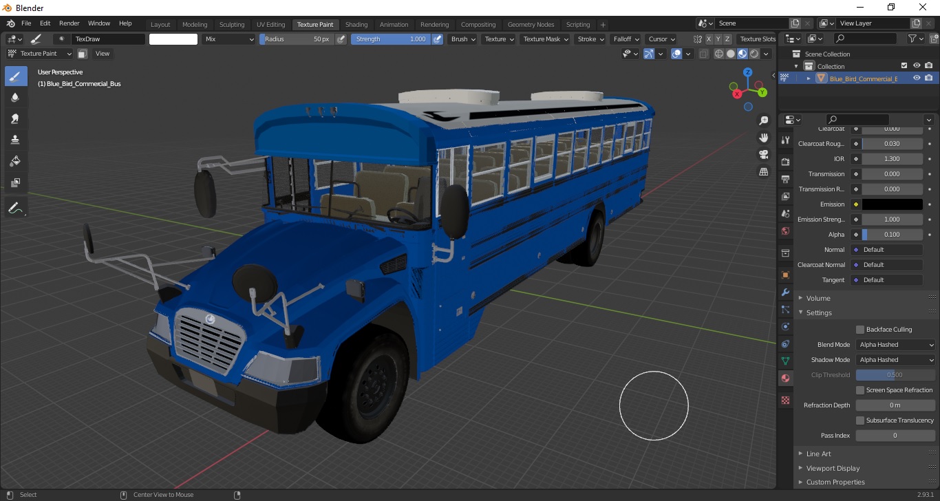 Blue Bird Commercial Bus 3D model