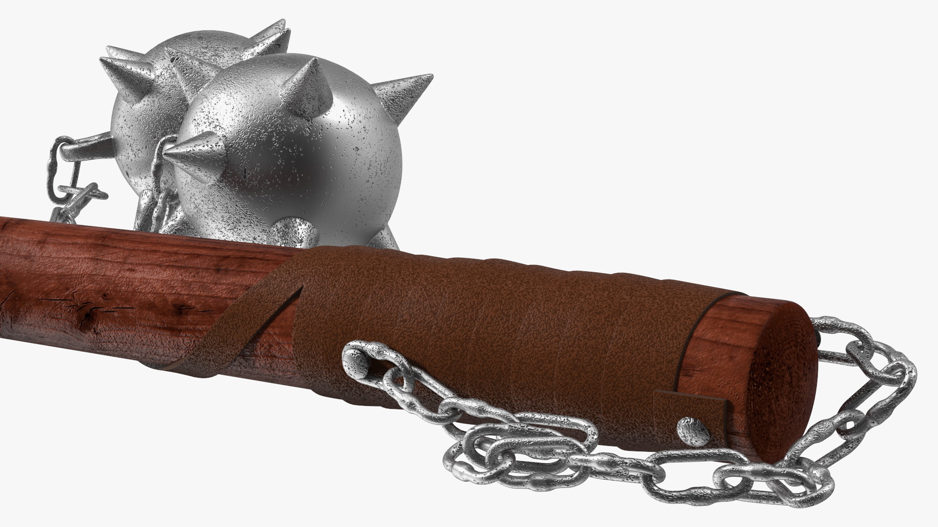 3D Double Ball Medieval Flail