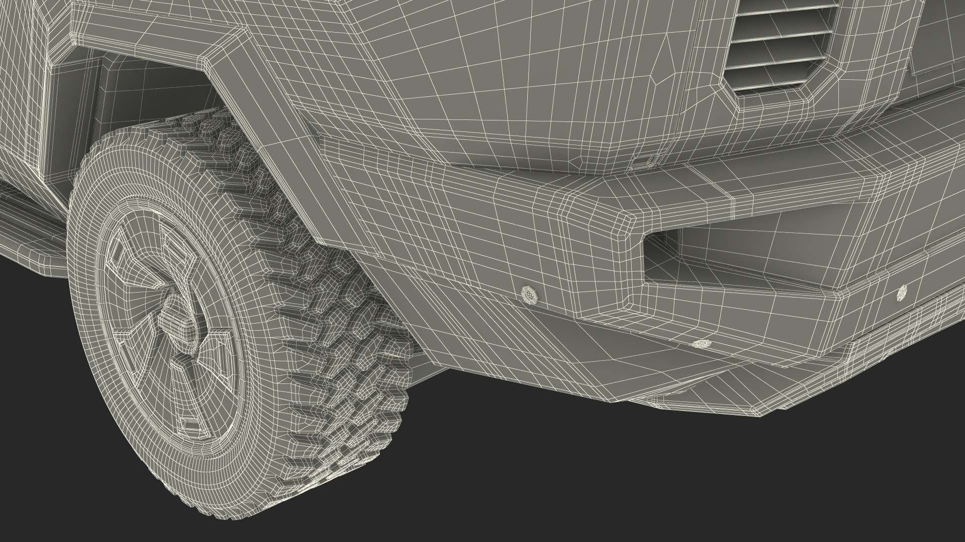 3D 2023 Rezvani Vengeance Armored SUV Lights On Rigged