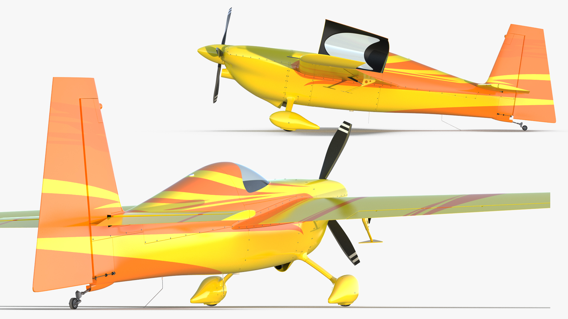 Sport Aerobatic Aircraft Generic Rigged 3D model