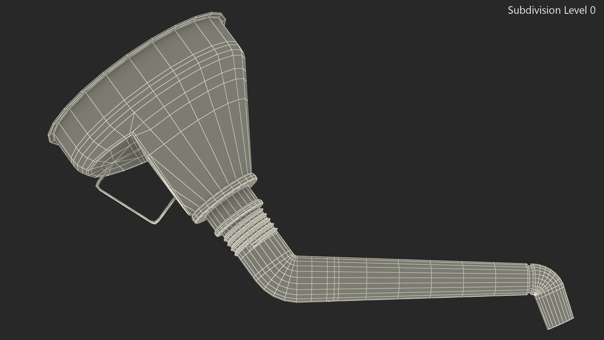 Plastic Fuel Funnel with Handle and Mesh Filter 3D