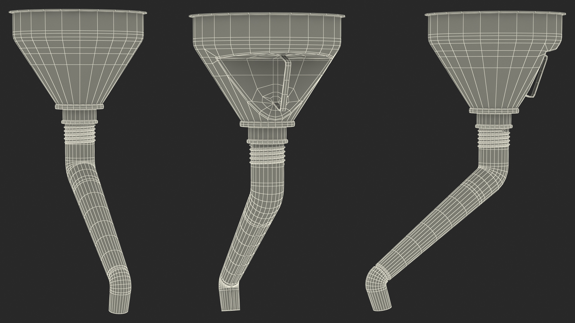 Plastic Fuel Funnel with Handle and Mesh Filter 3D