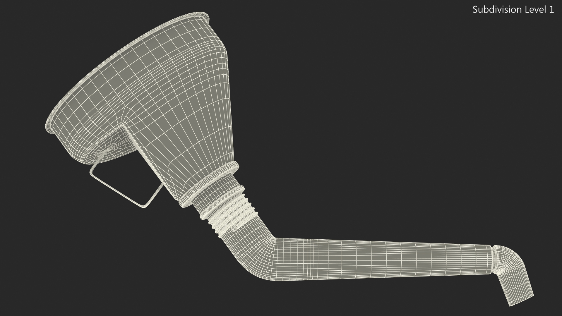 Plastic Fuel Funnel with Handle and Mesh Filter 3D