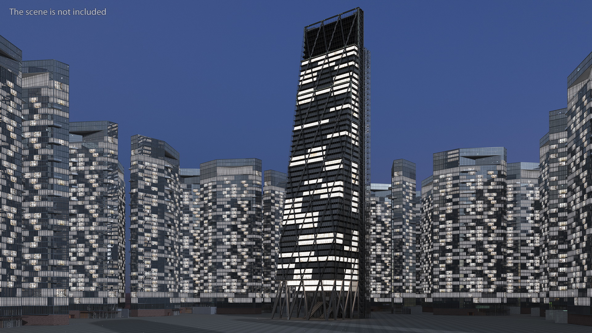 3D model Leadenhall Building Night Glow