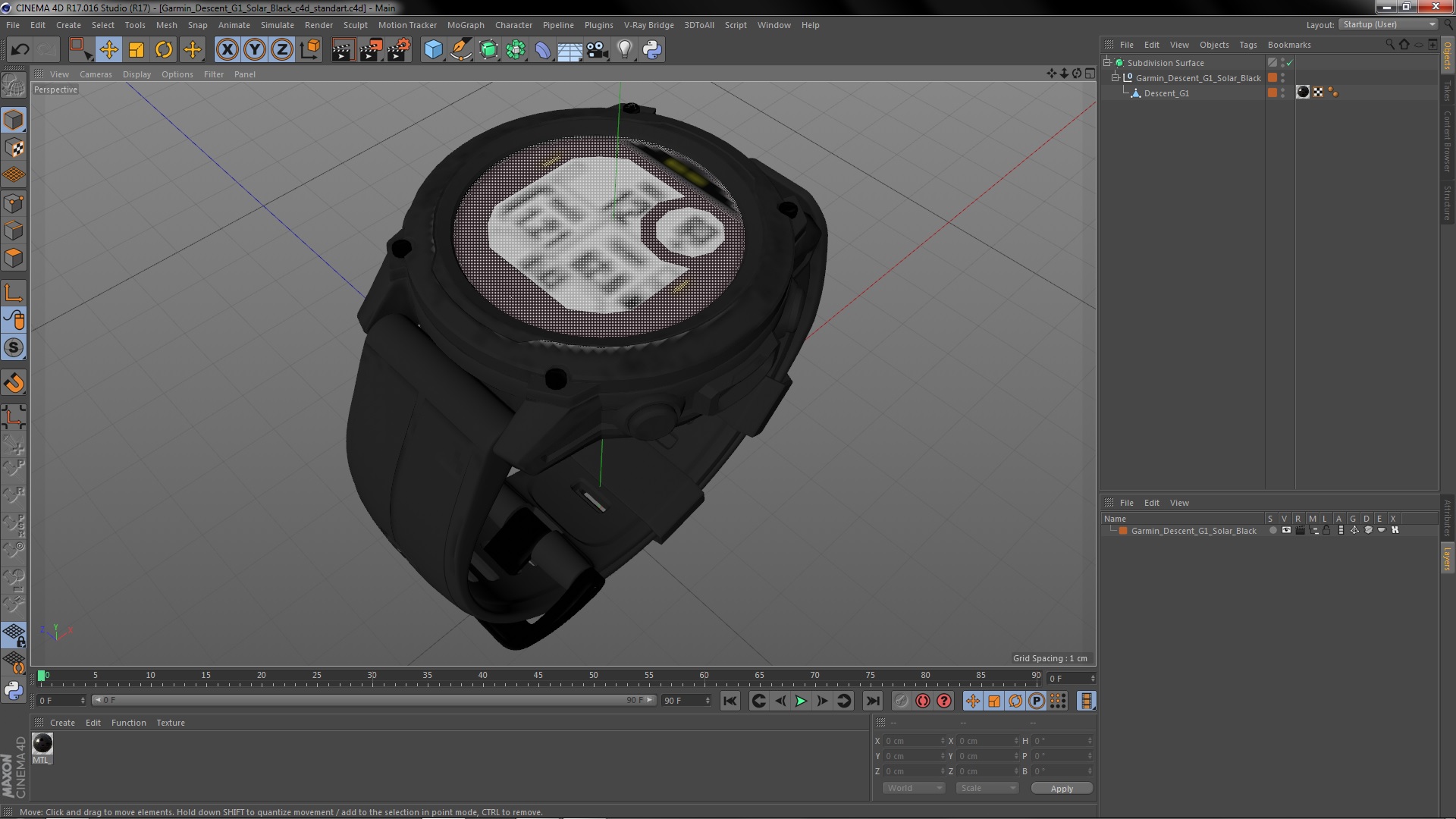 Garmin Descent G1 Solar Black 3D model