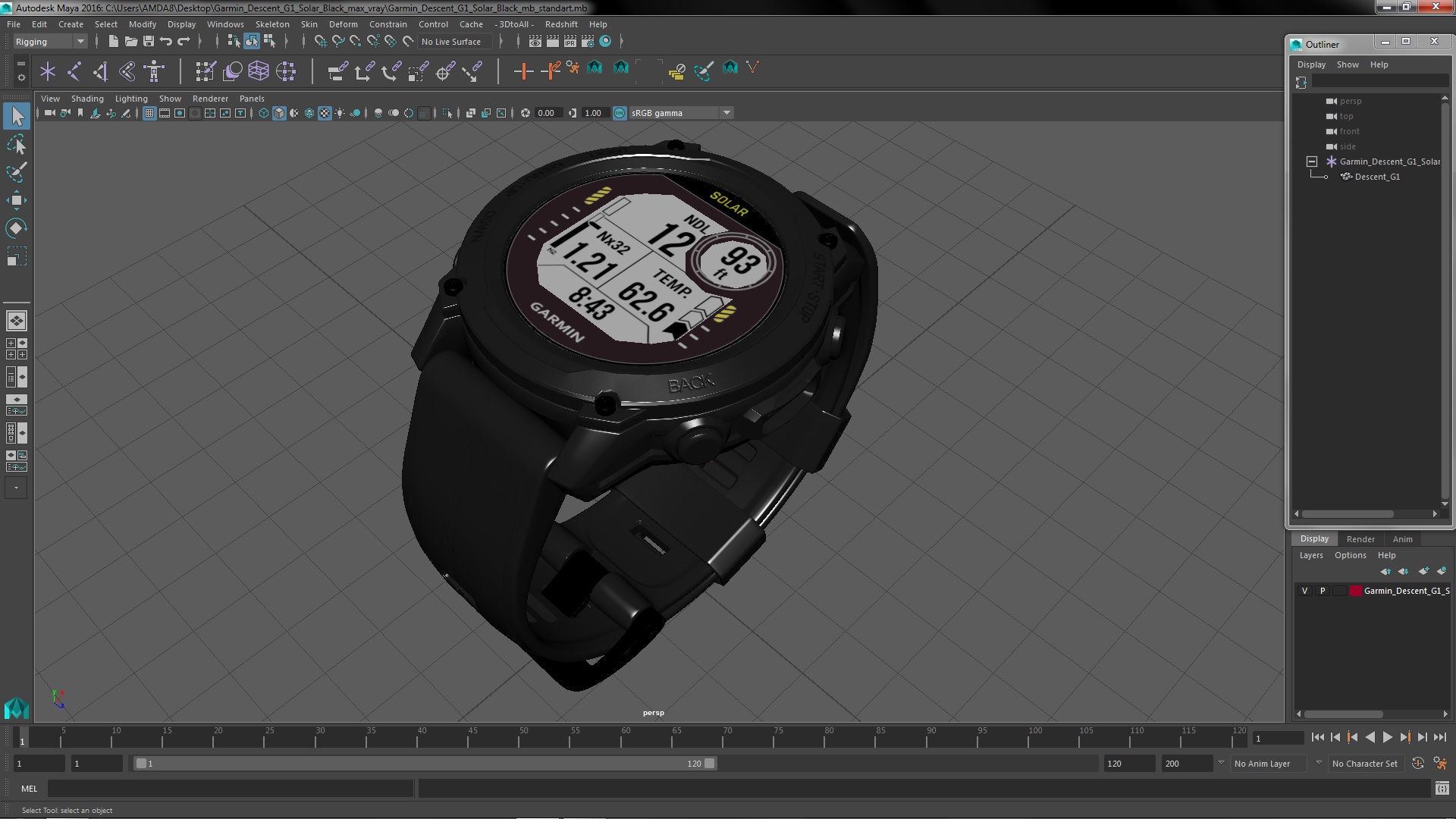 Garmin Descent G1 Solar Black 3D model