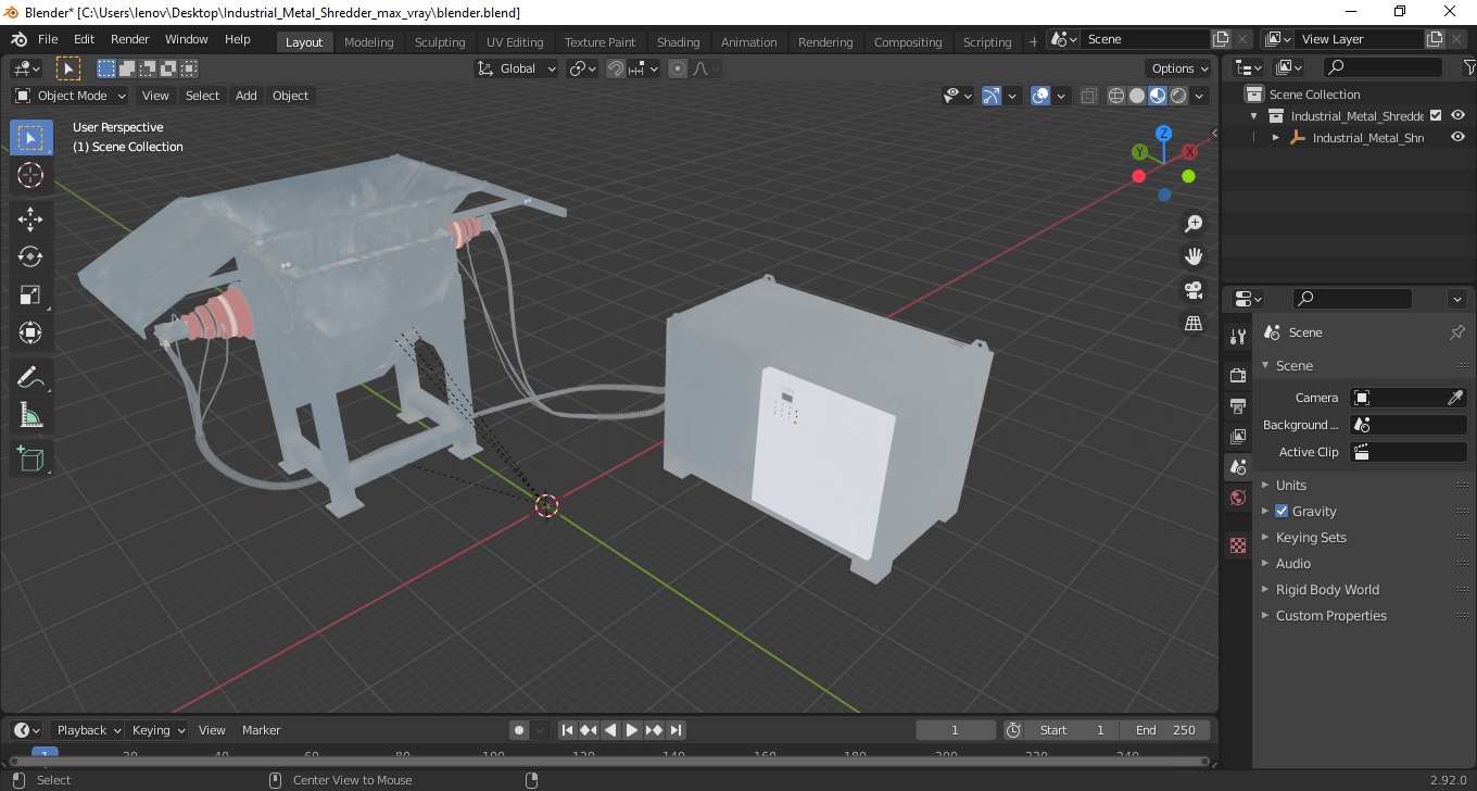 3D model Industrial Metal Shredder
