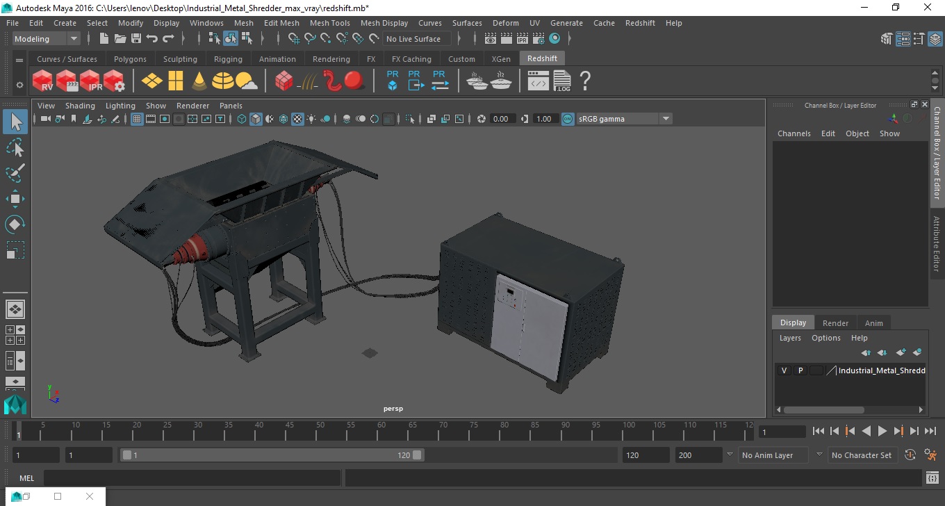 3D model Industrial Metal Shredder
