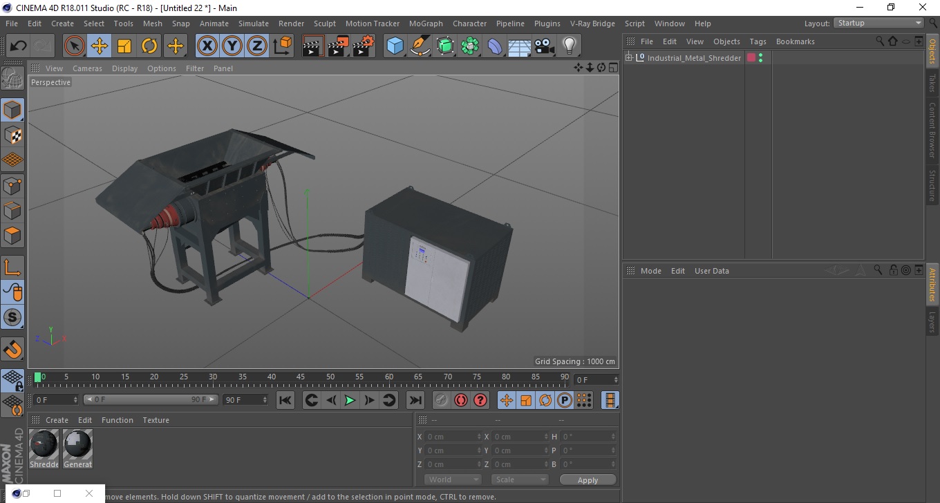 3D model Industrial Metal Shredder
