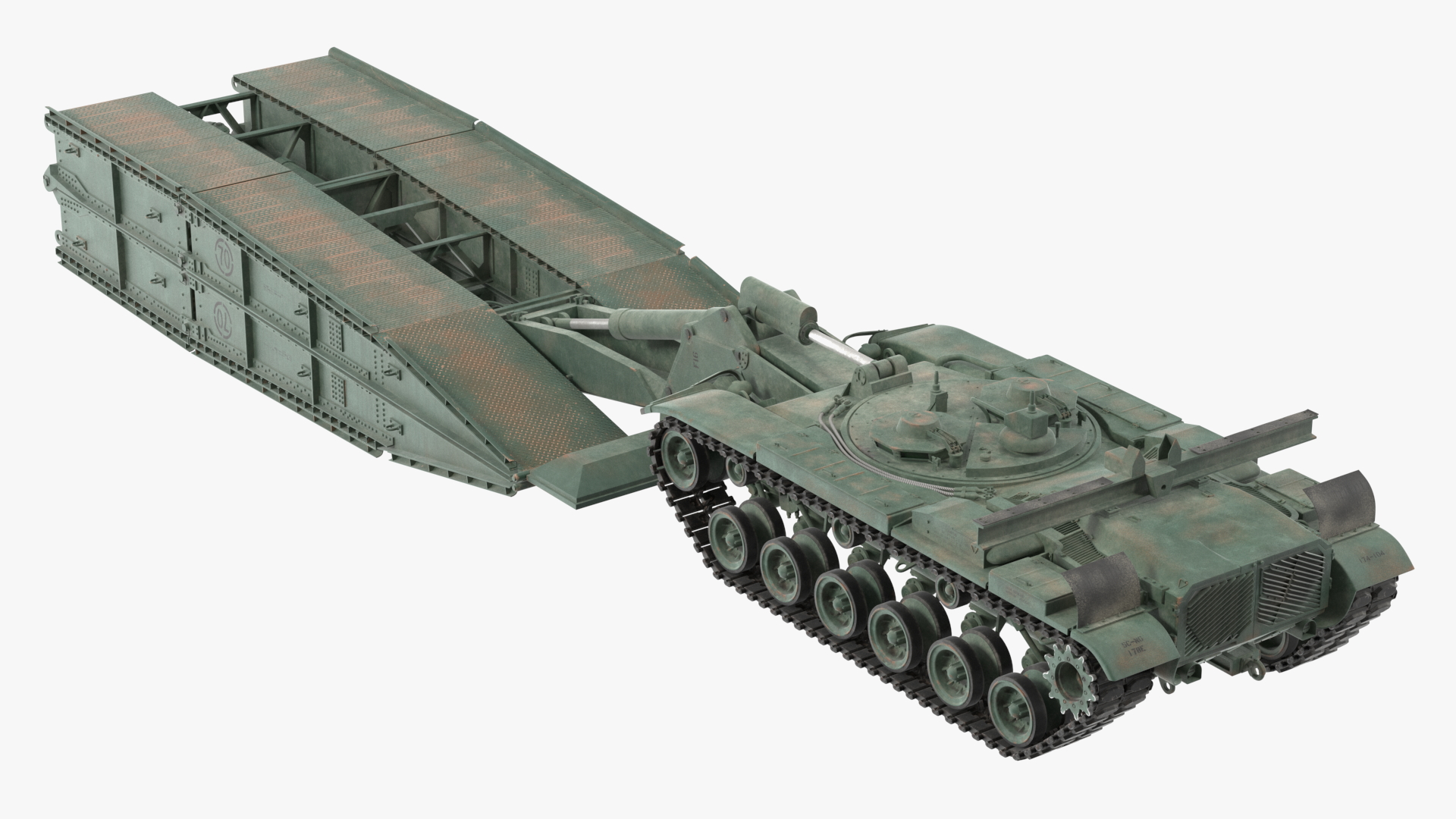 AVLB M60A1 Launched Bridge Green Rigged 3D model