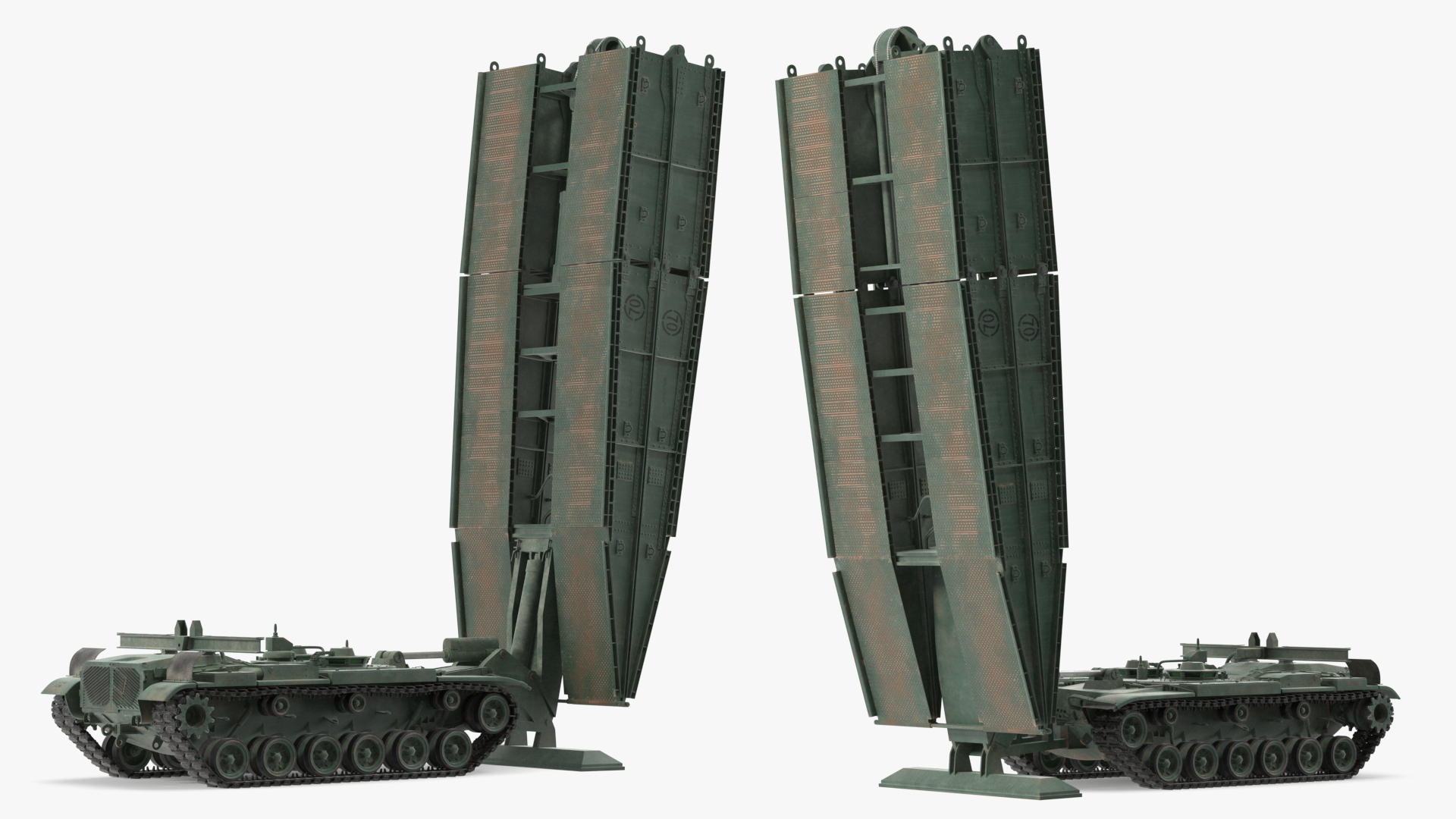 AVLB M60A1 Launched Bridge Green Rigged 3D model