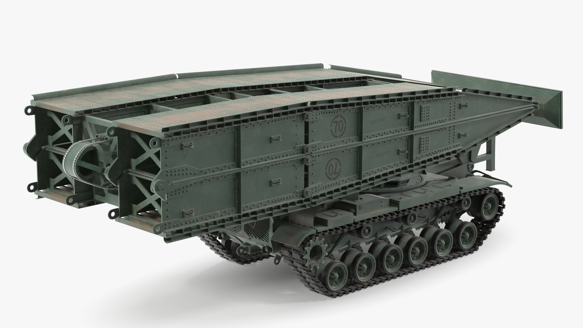 AVLB M60A1 Launched Bridge Green Rigged 3D model