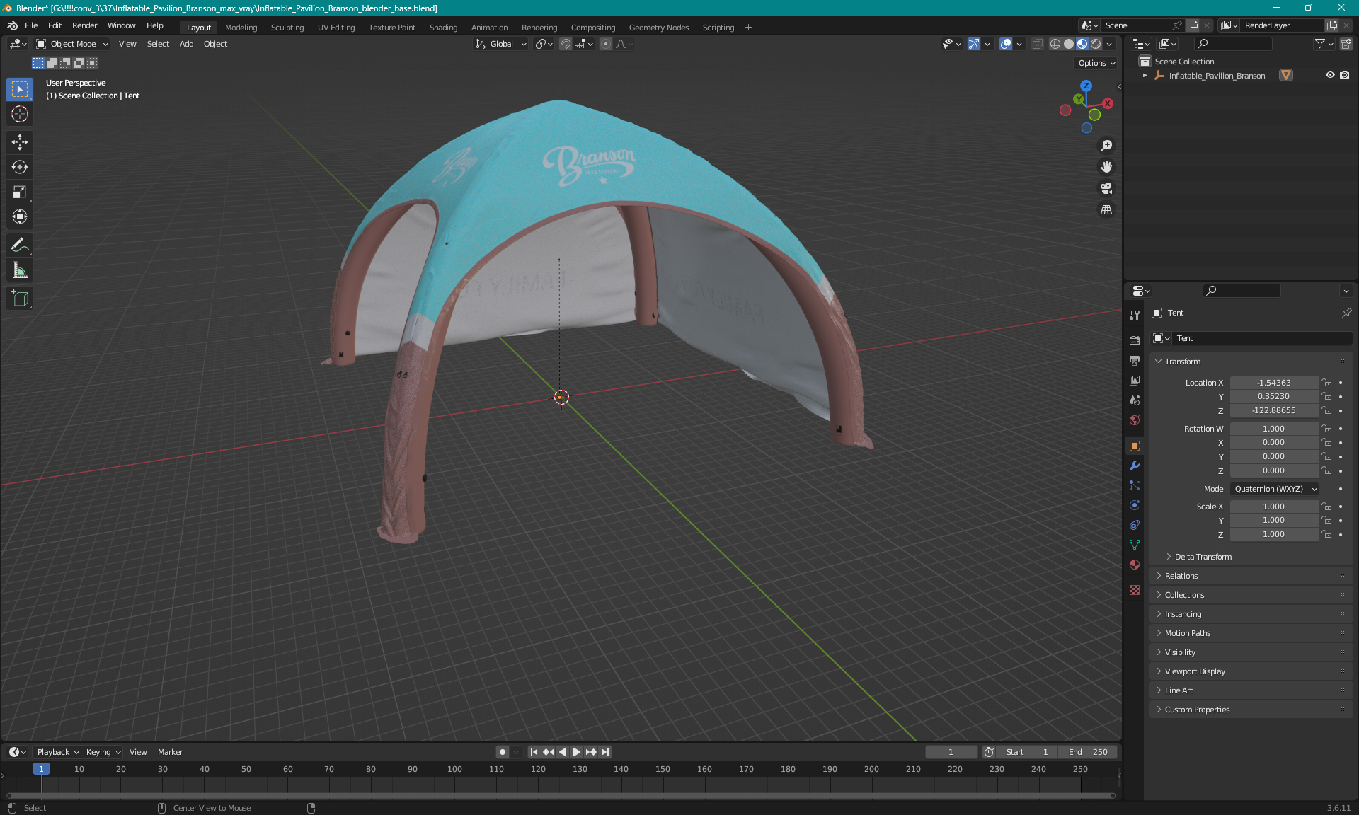 Inflatable Pavilion Branson 3D