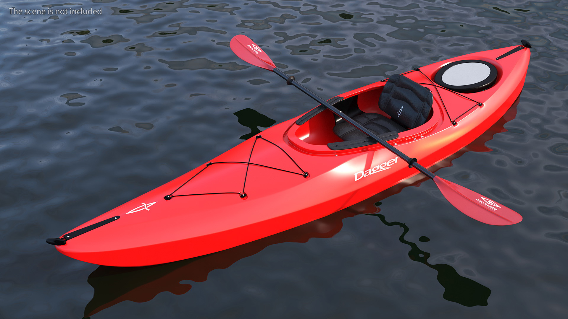 3D model Recreational Kayak with Paddle