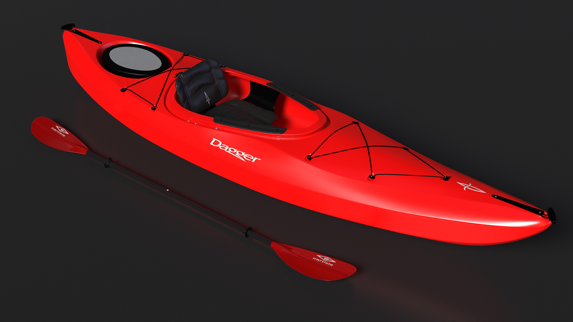 3D model Recreational Kayak with Paddle