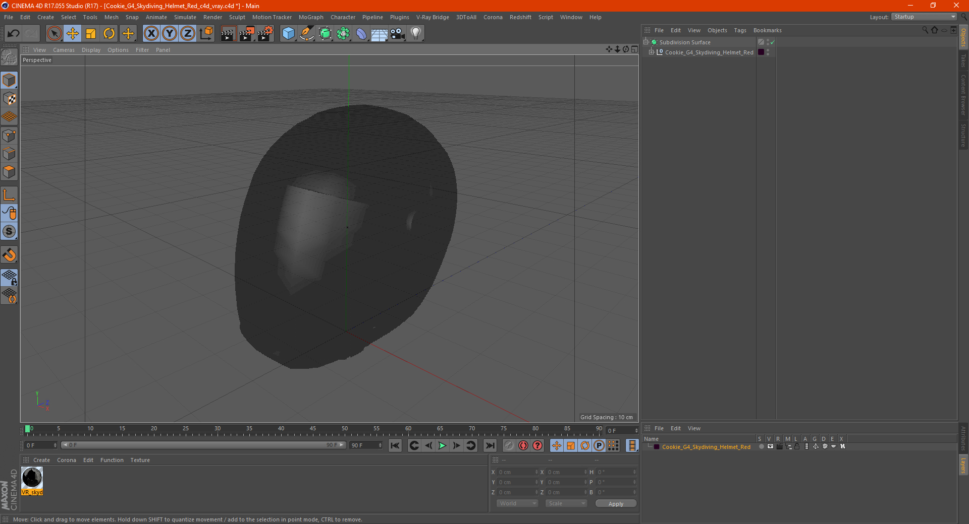 3D model Cookie G4 Skydiving Helmet Red