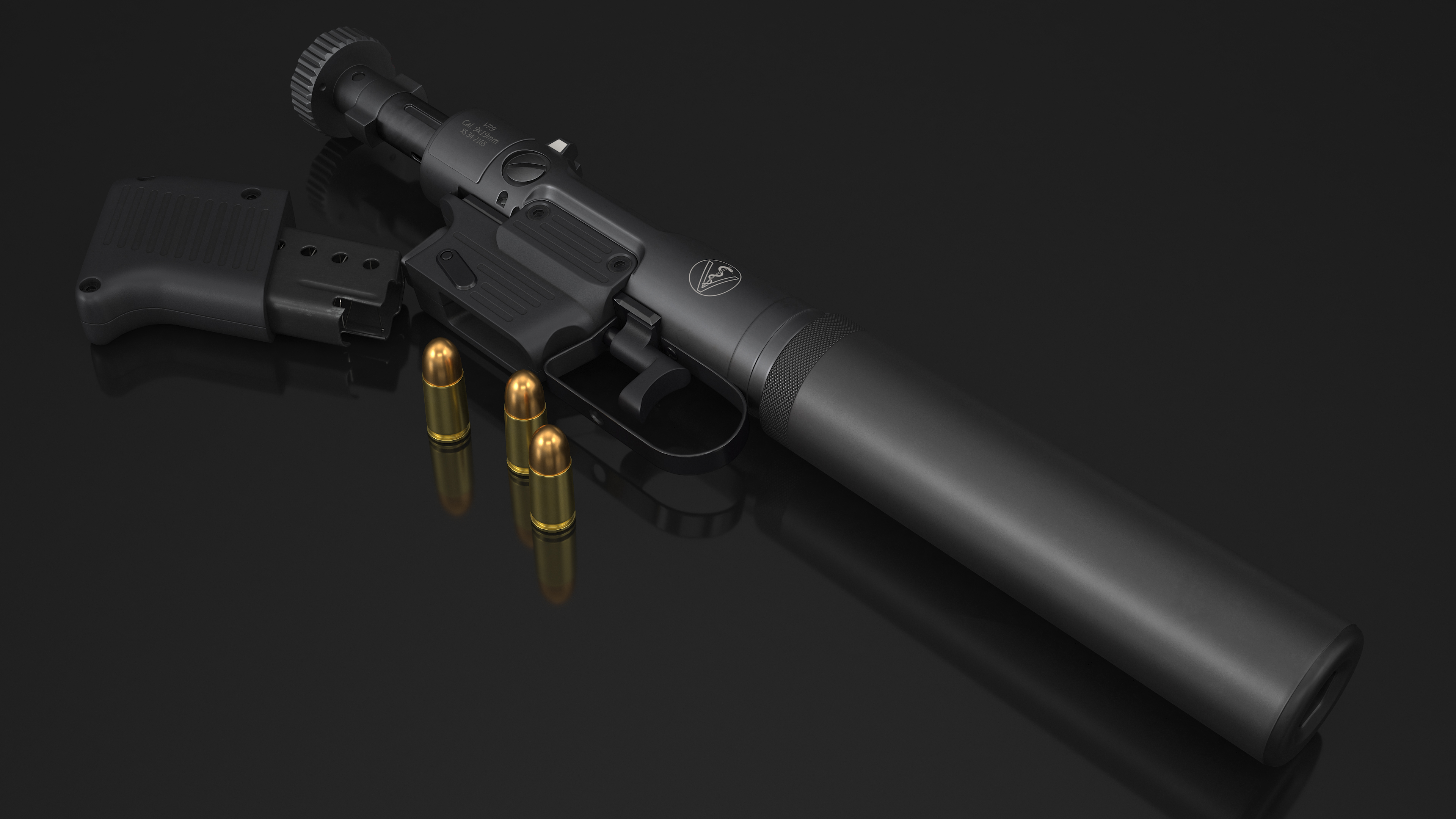 Disassembled Veterinary Pistol VP9 3D model
