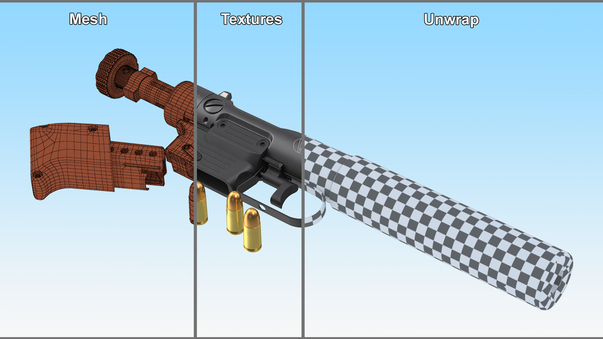 Disassembled Veterinary Pistol VP9 3D model
