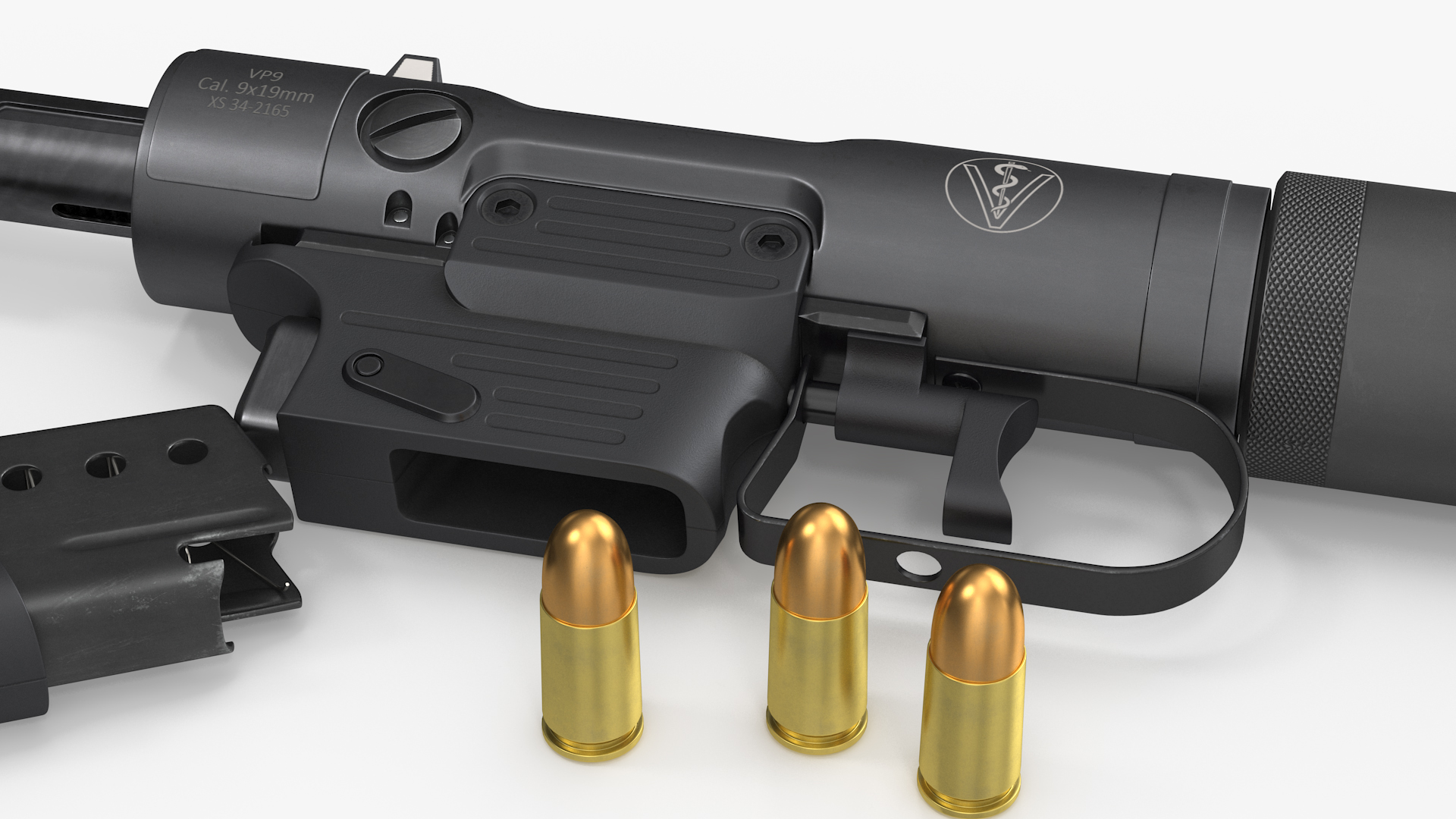 Disassembled Veterinary Pistol VP9 3D model