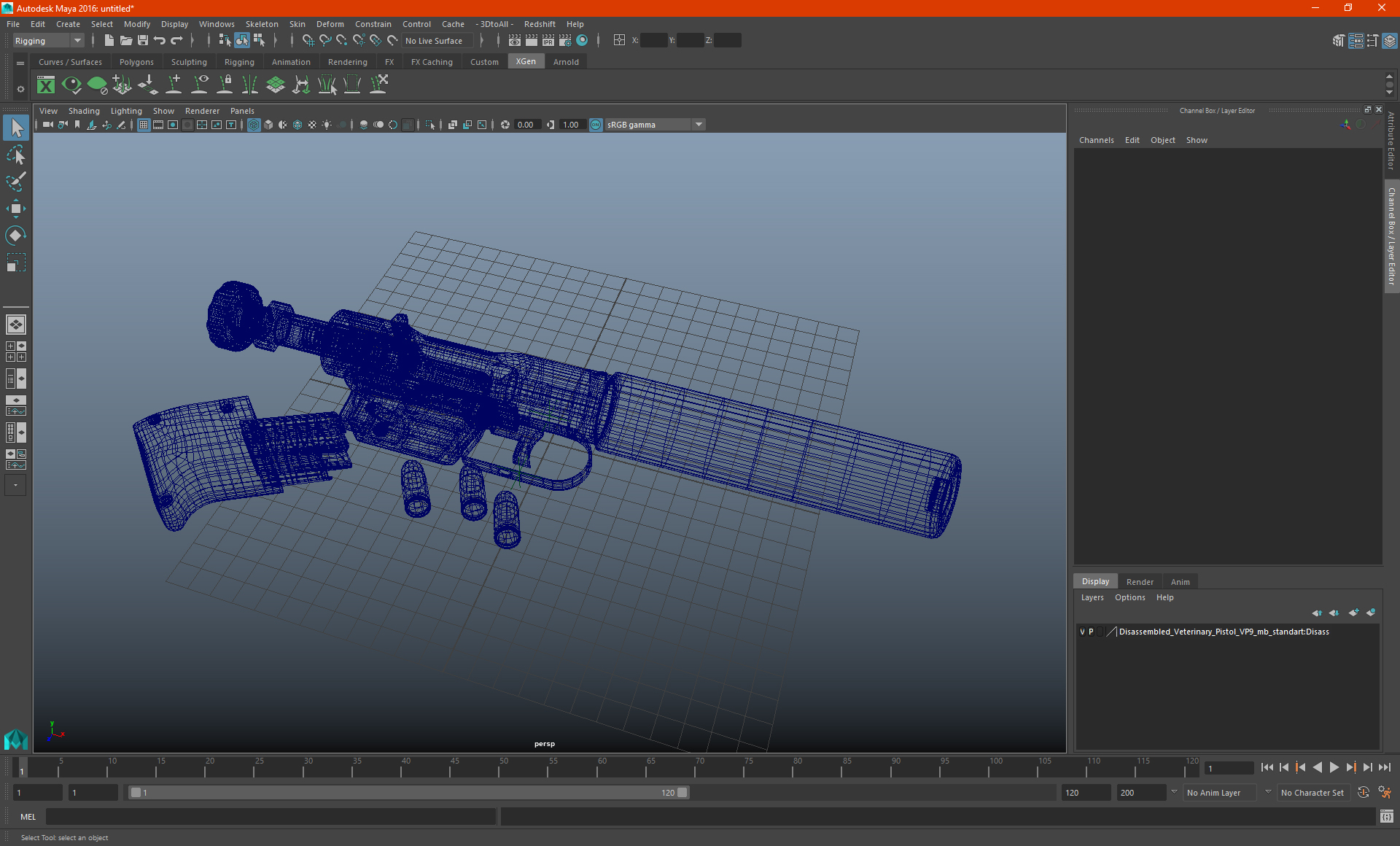 Disassembled Veterinary Pistol VP9 3D model