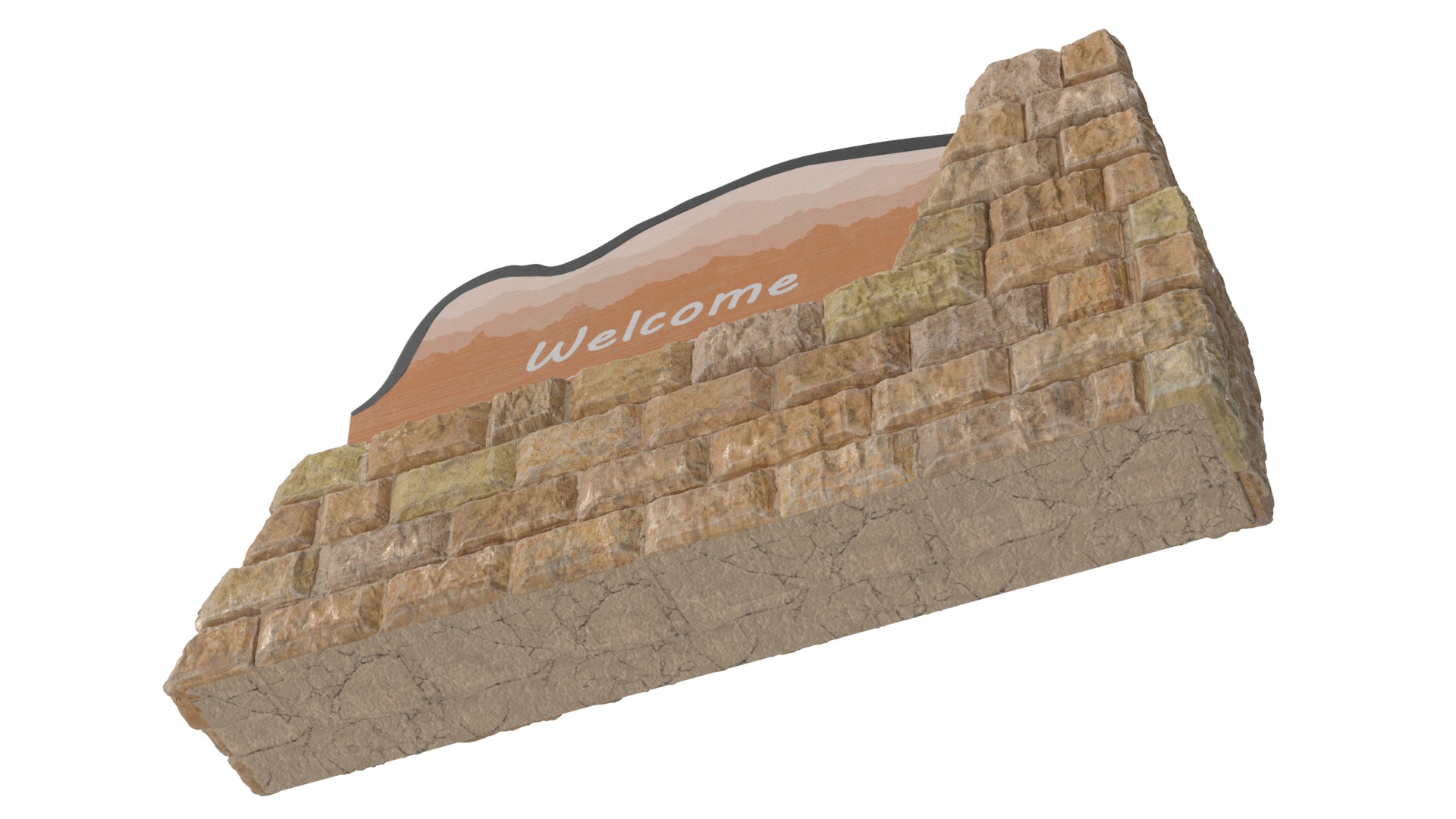 3D Stone Entrance Pillar