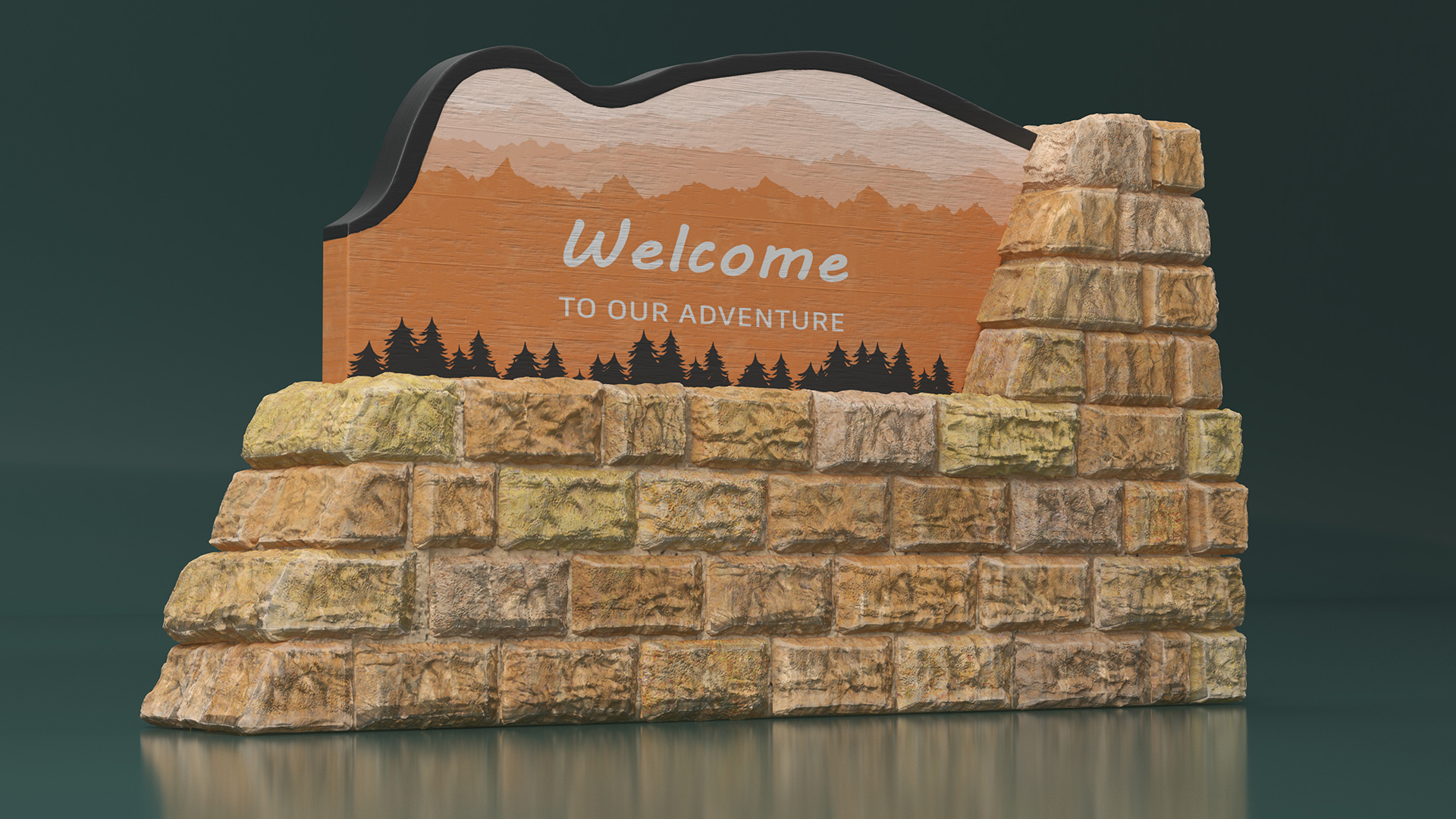 3D Stone Entrance Pillar