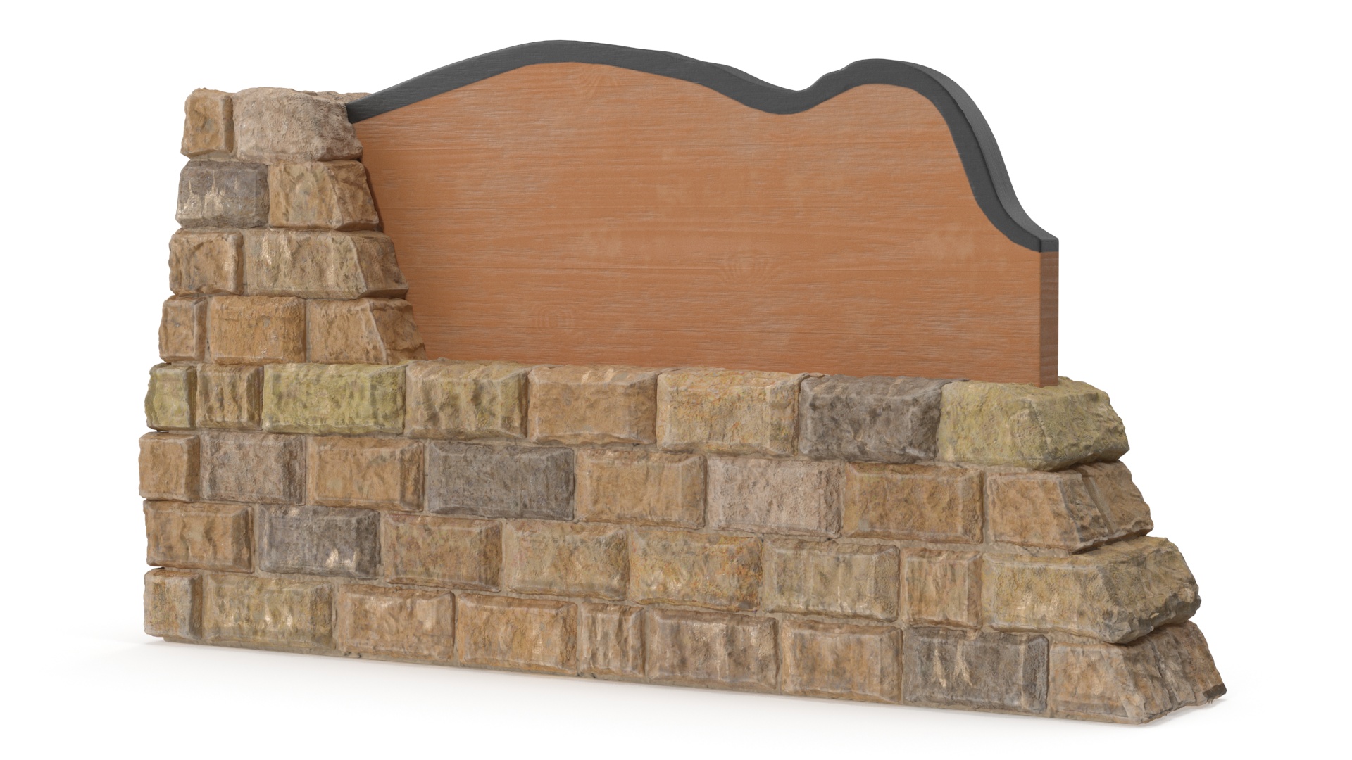 3D Stone Entrance Pillar