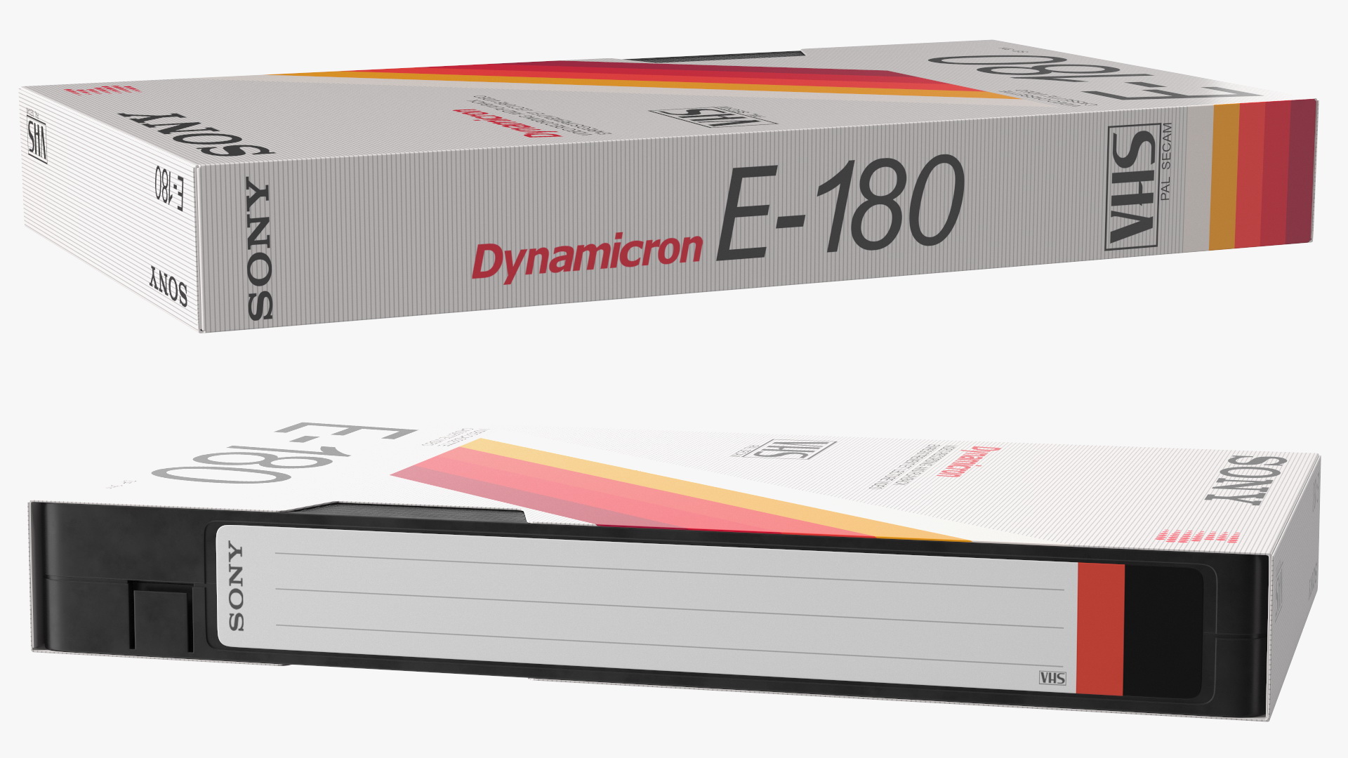 Sony Dynamicron E180 VHS Cassette with Cover 3D model