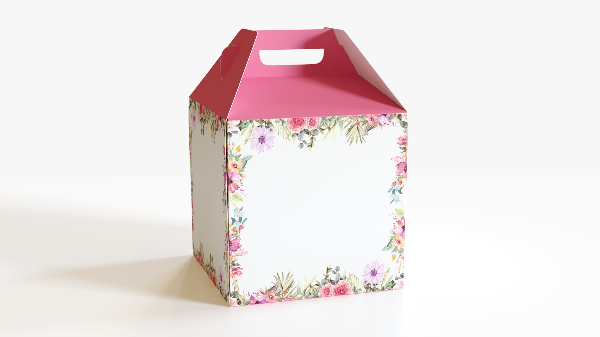 3D model W Packaging Tall Cake Box Pink No Window