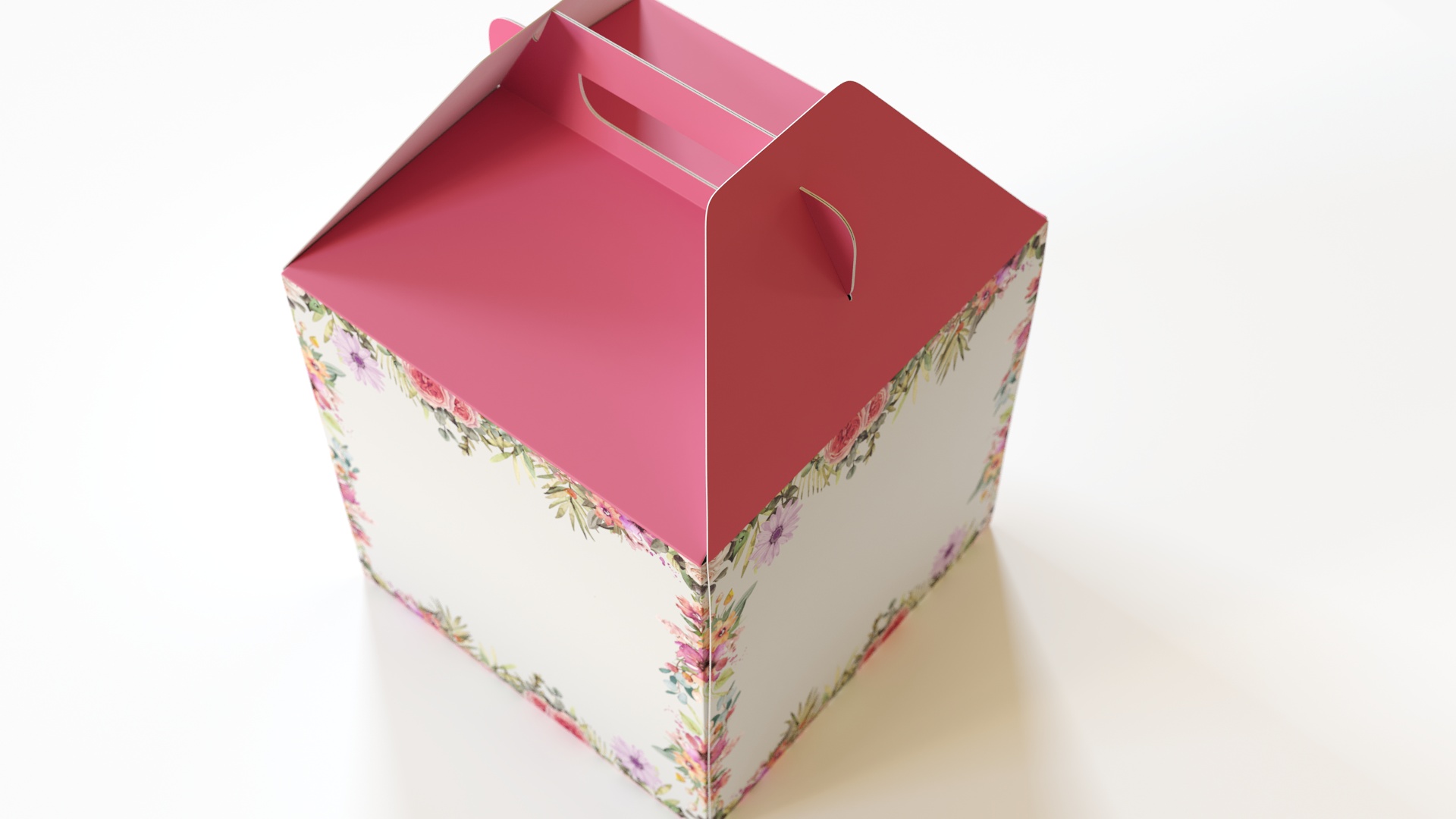 3D model W Packaging Tall Cake Box Pink No Window