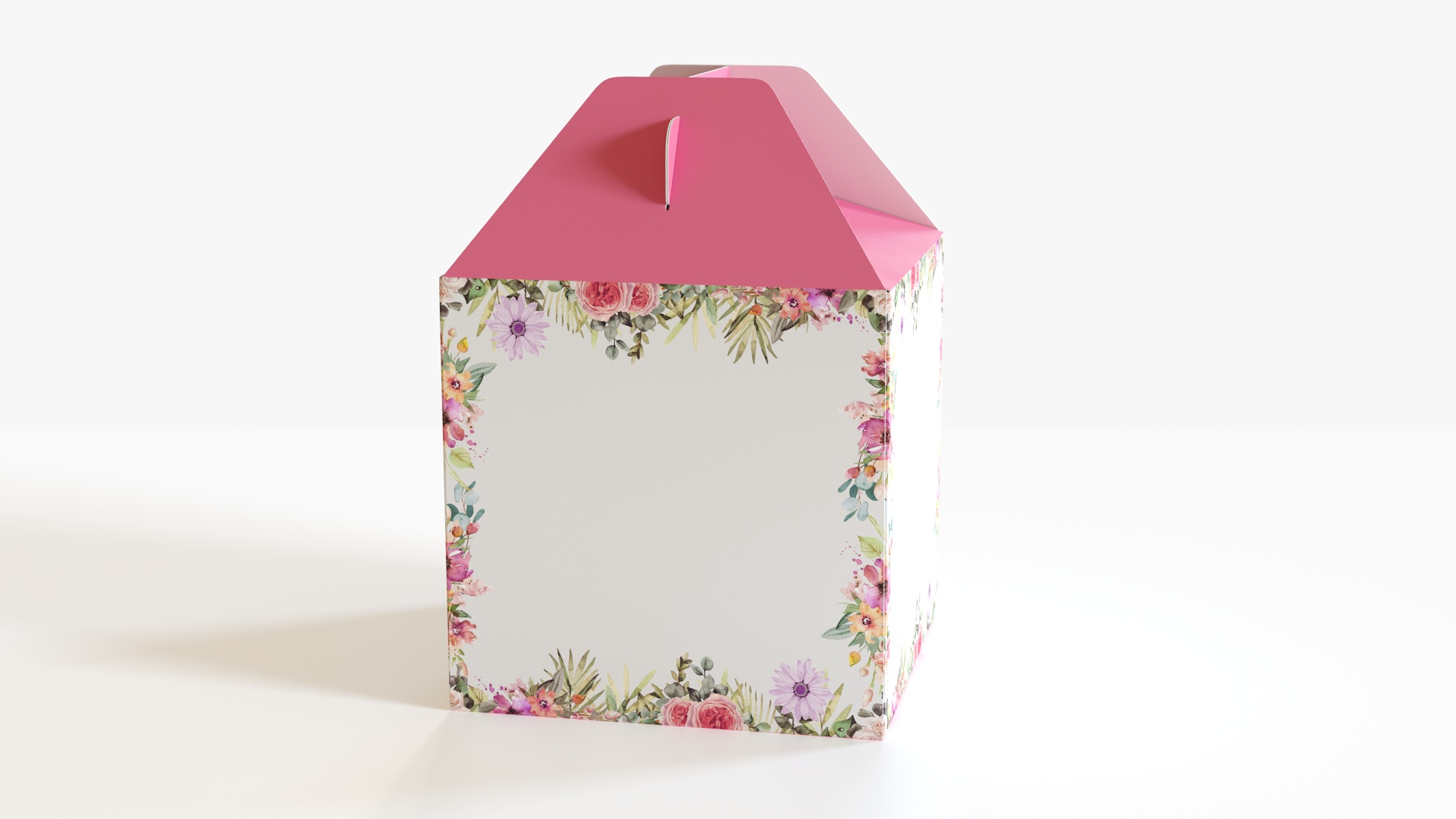 3D model W Packaging Tall Cake Box Pink No Window