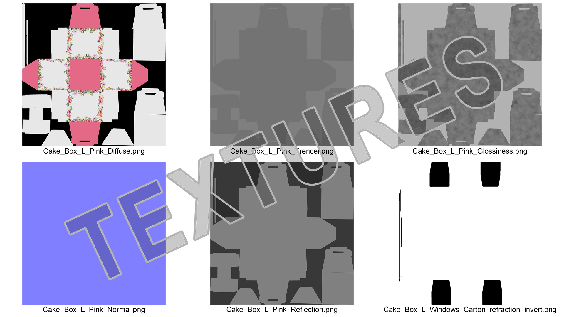 3D model W Packaging Tall Cake Box Pink No Window