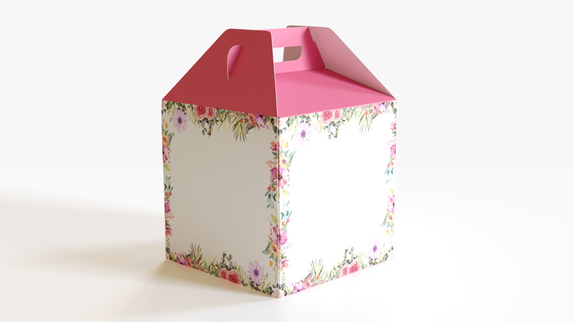 3D model W Packaging Tall Cake Box Pink No Window