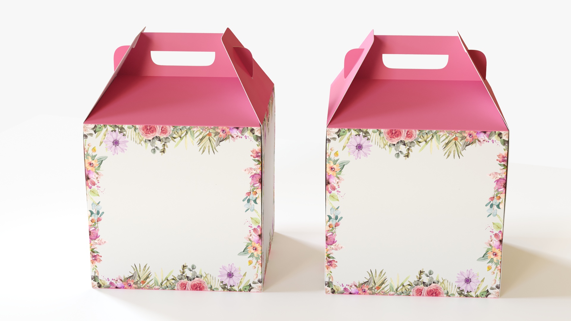 3D model W Packaging Tall Cake Box Pink No Window