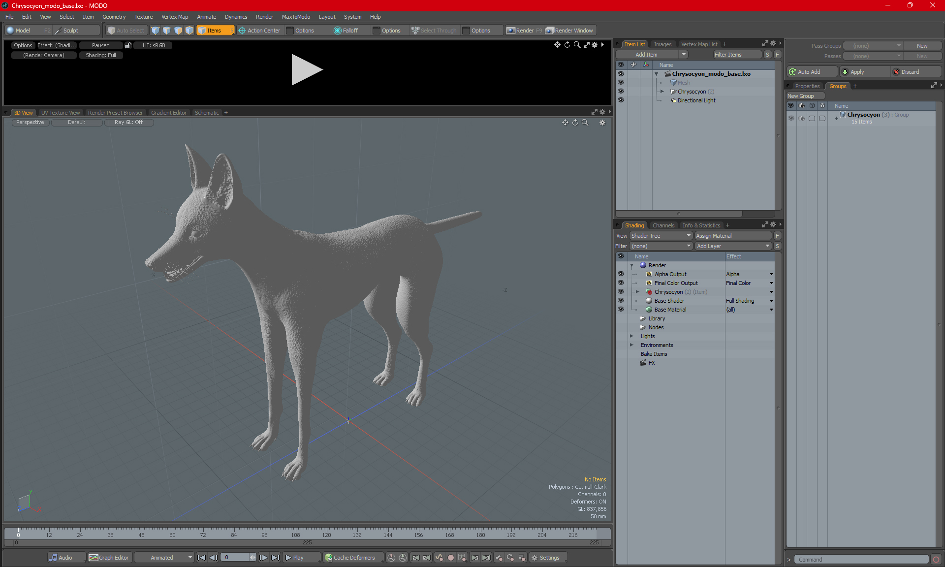 3D model Chrysocyon