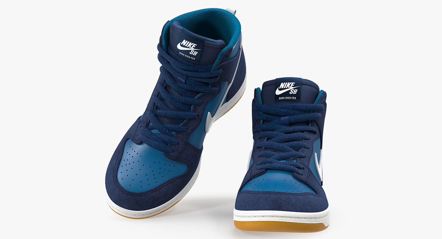 3D model Skateboarding Shoe Nike SB Dunk High Pro Blue