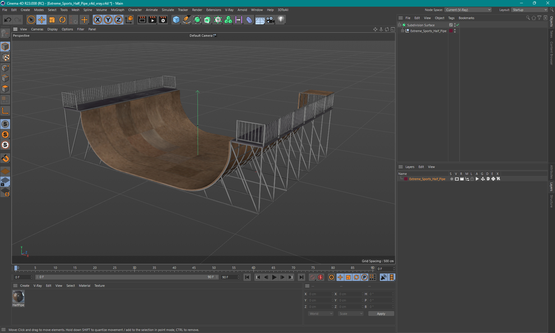 Extreme Sports Half Pipe 3D model
