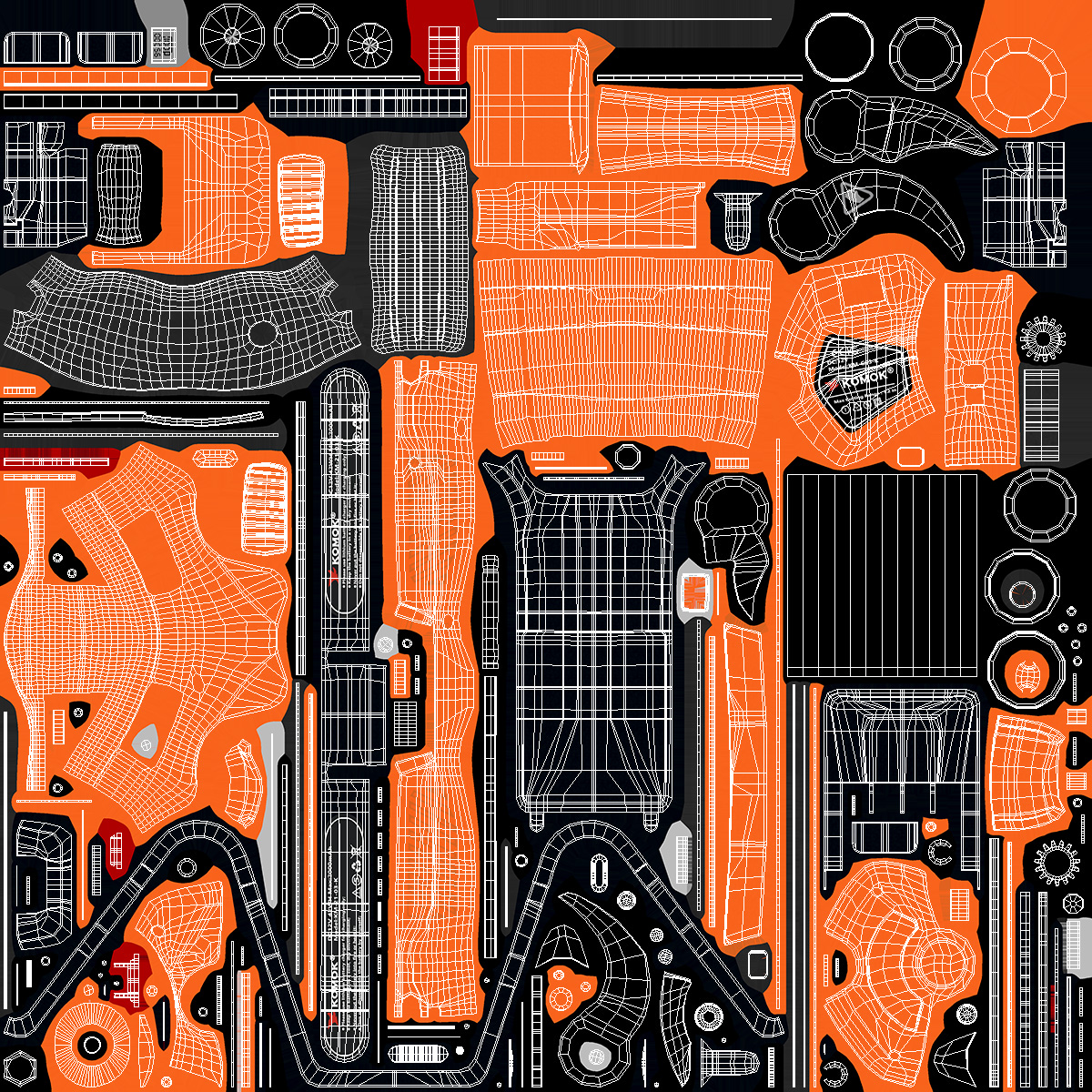 3D Orange Komok Cordless Pruner model