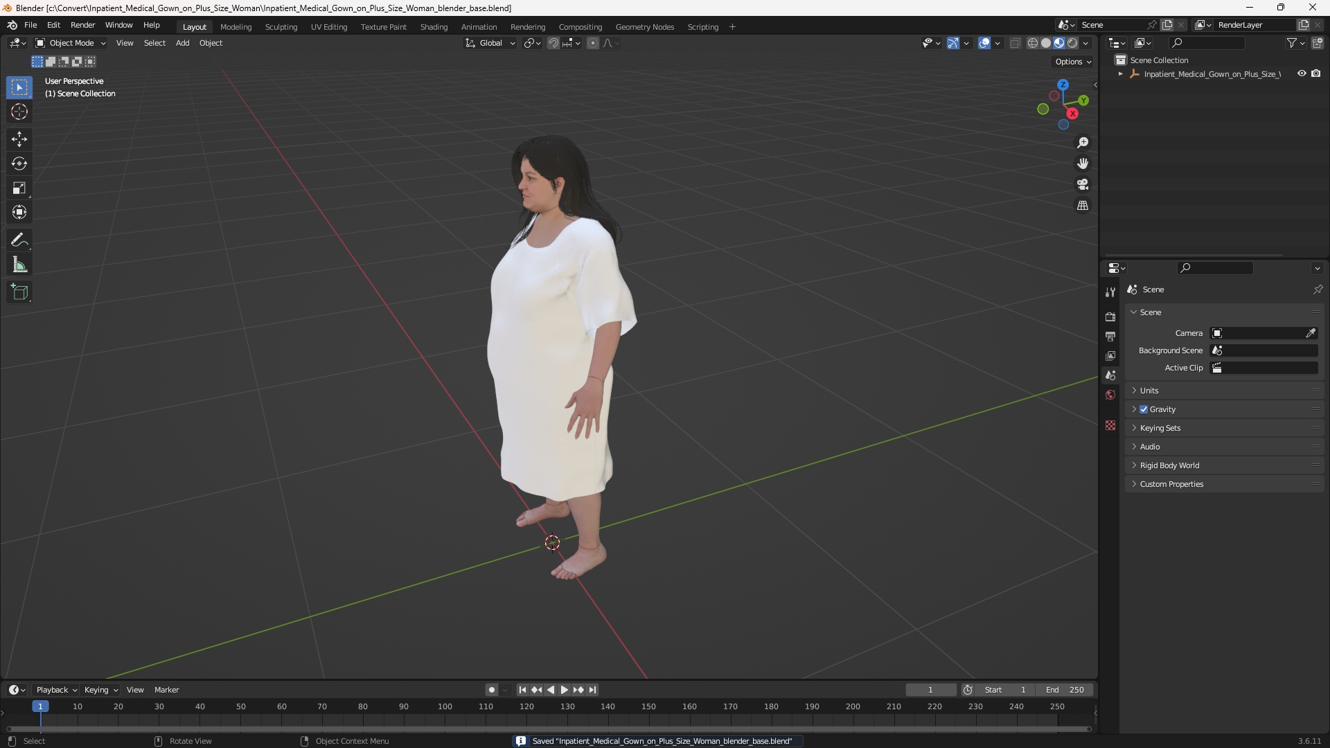 Inpatient Medical Gown on Plus Size Woman - view 10