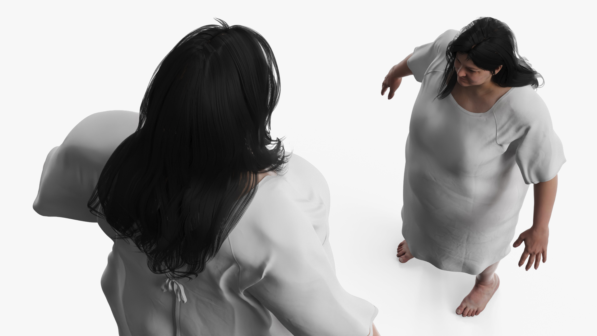 Inpatient Medical Gown on Plus Size Woman - view 4