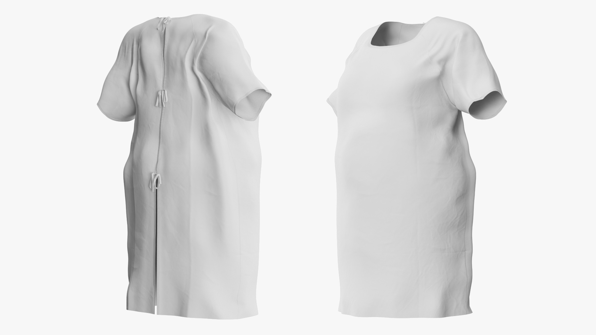 Inpatient Medical Gown on Plus Size Woman - view 9