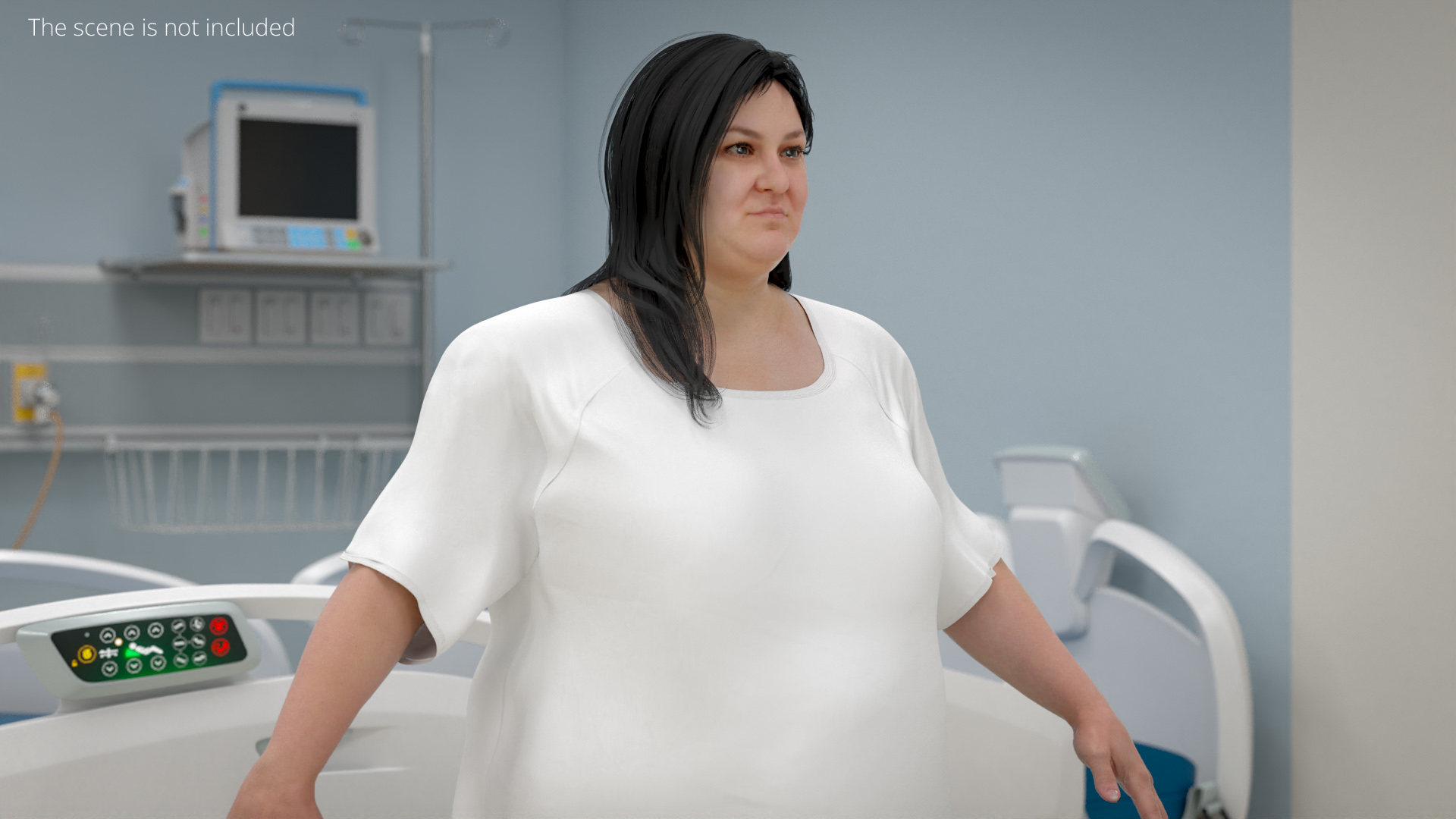 Inpatient Medical Gown on Plus Size Woman - view 3
