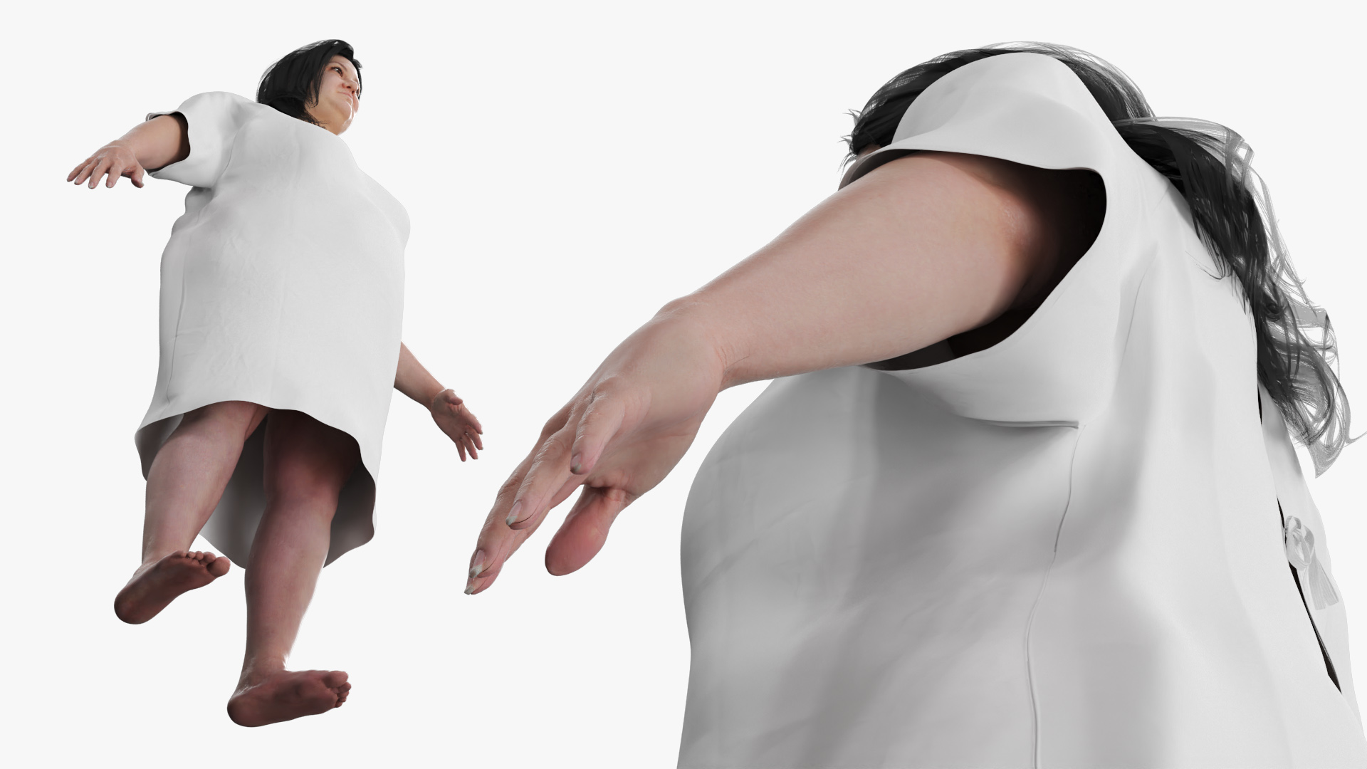 Inpatient Medical Gown on Plus Size Woman - view 5