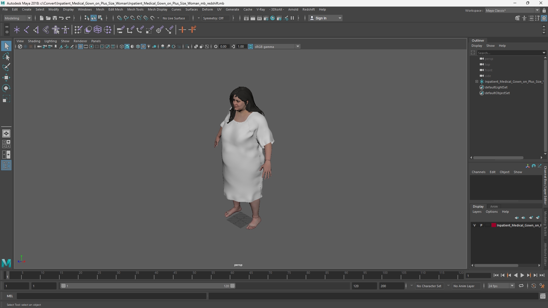 Inpatient Medical Gown on Plus Size Woman - view 11