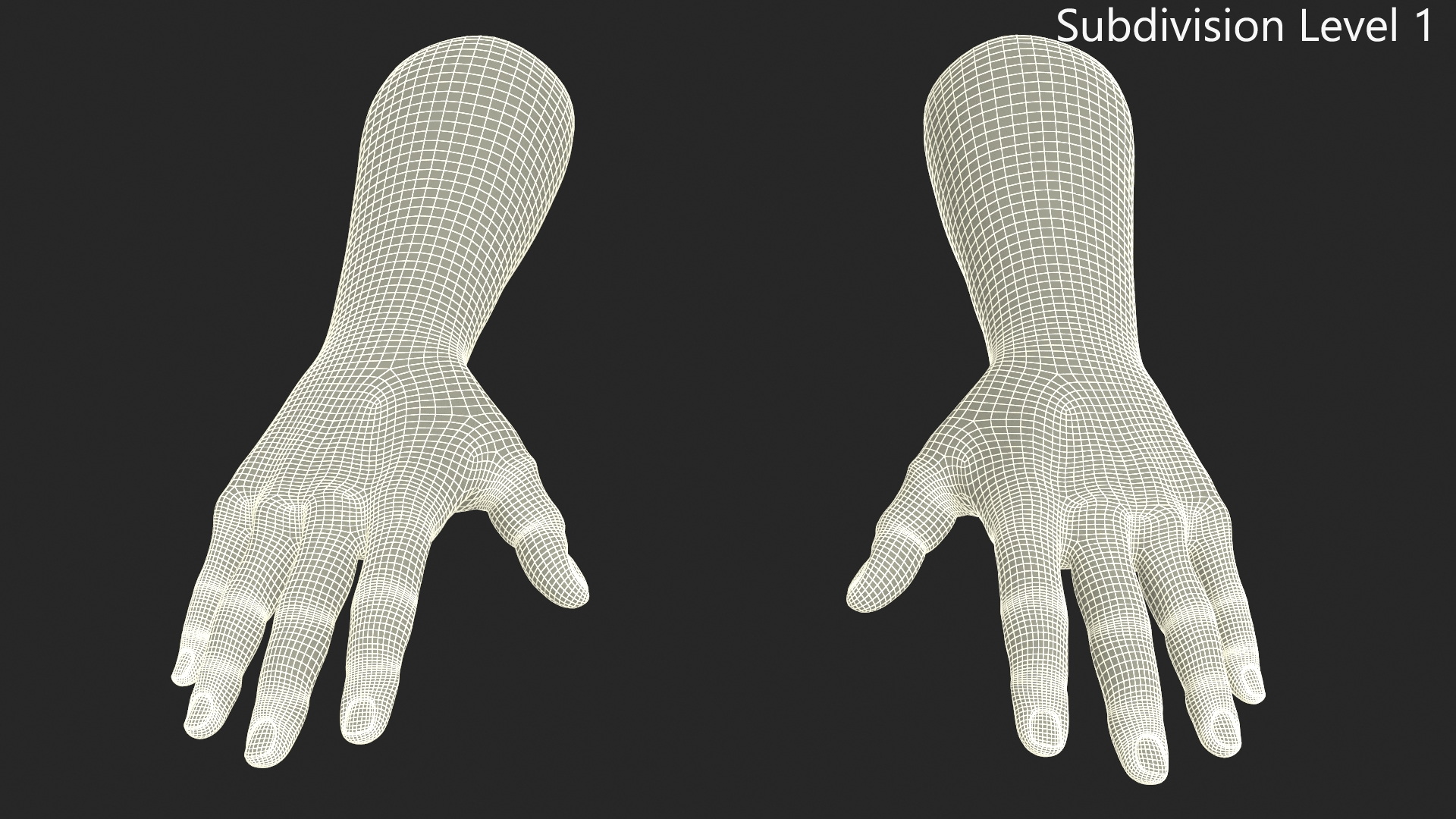 3D model White Man Hands Base Pose