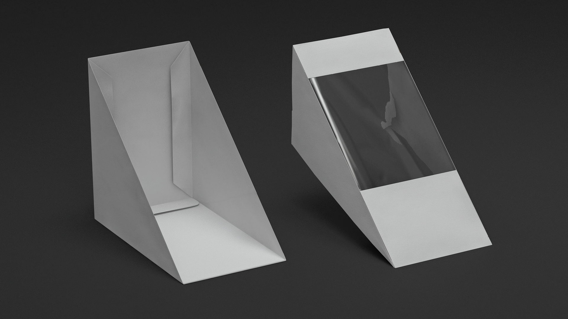 3D Paper White Medium Sandwich Box