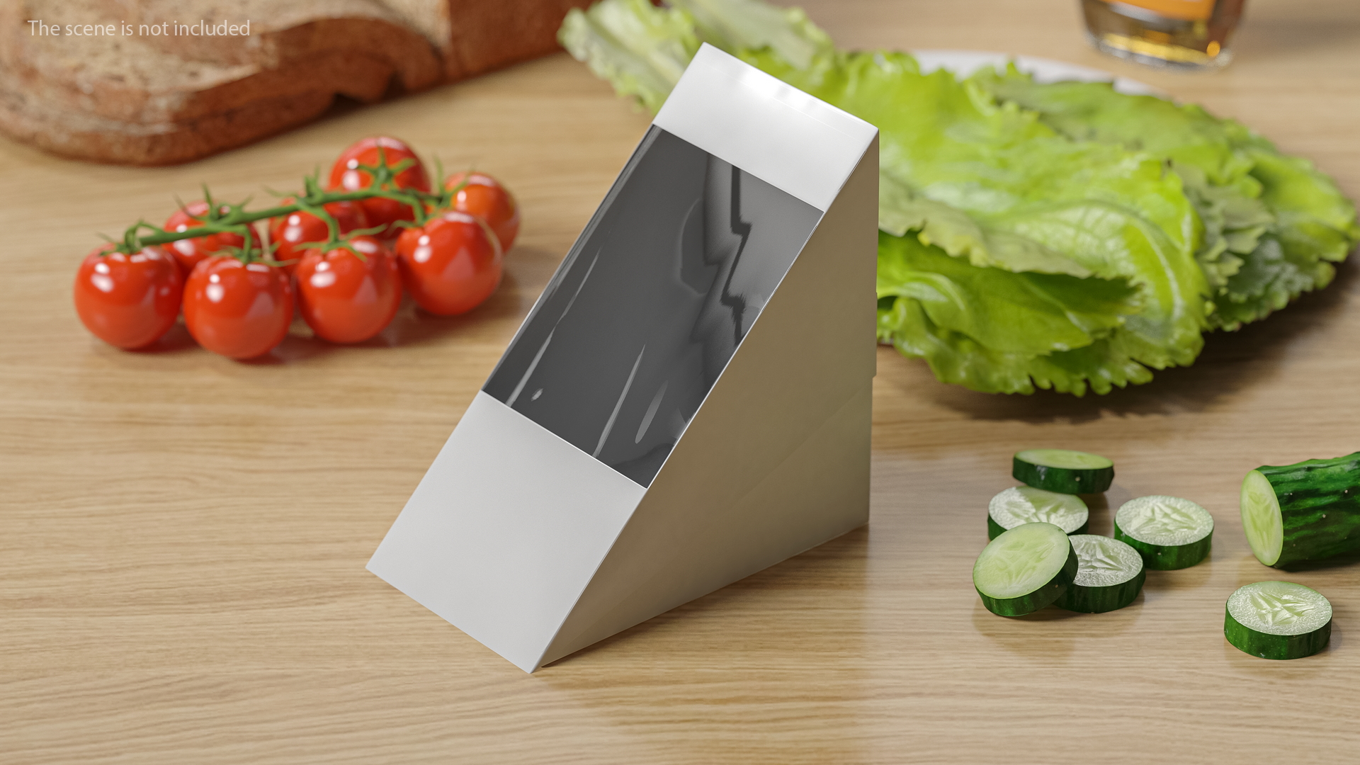 3D Paper White Medium Sandwich Box